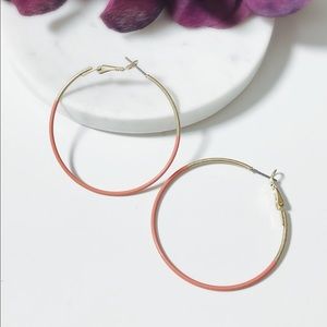 LAST ONE! Coral 50mm Hoop Earrings